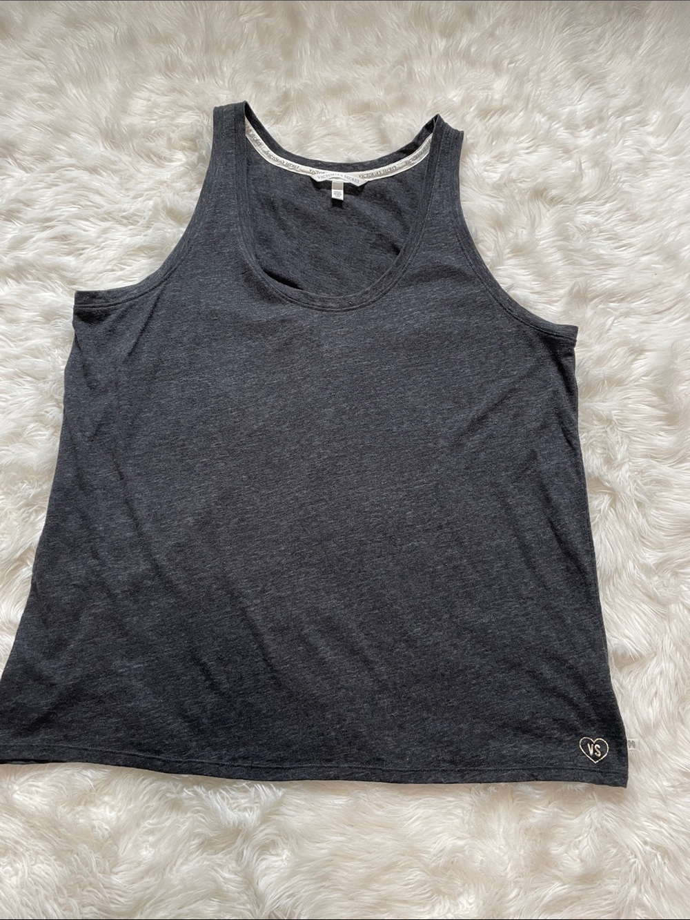 Victoria's Secret 2014 "The Love Tank" Charcoal Gray Tank Top Large